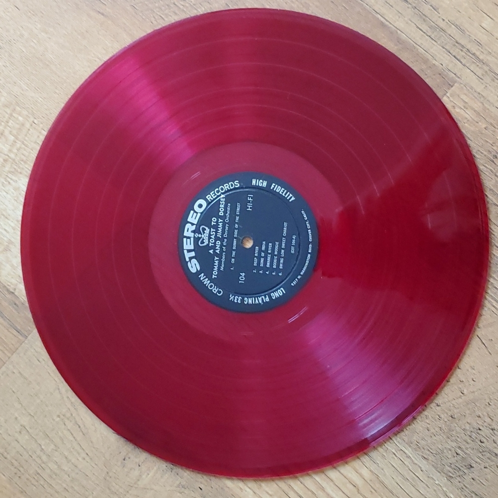 RED VINYL A Toast To Tommy and Jimmy Dorsey record